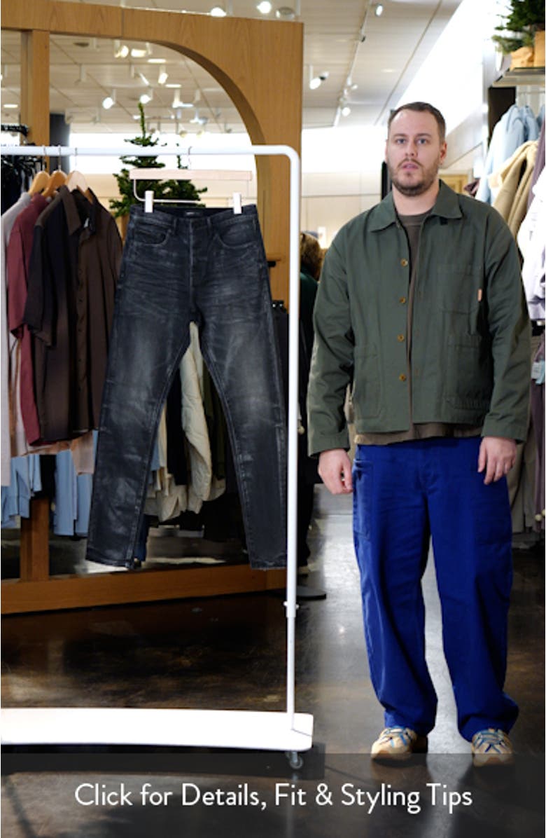 Double Dip Coated Slim Straight Leg Jeans