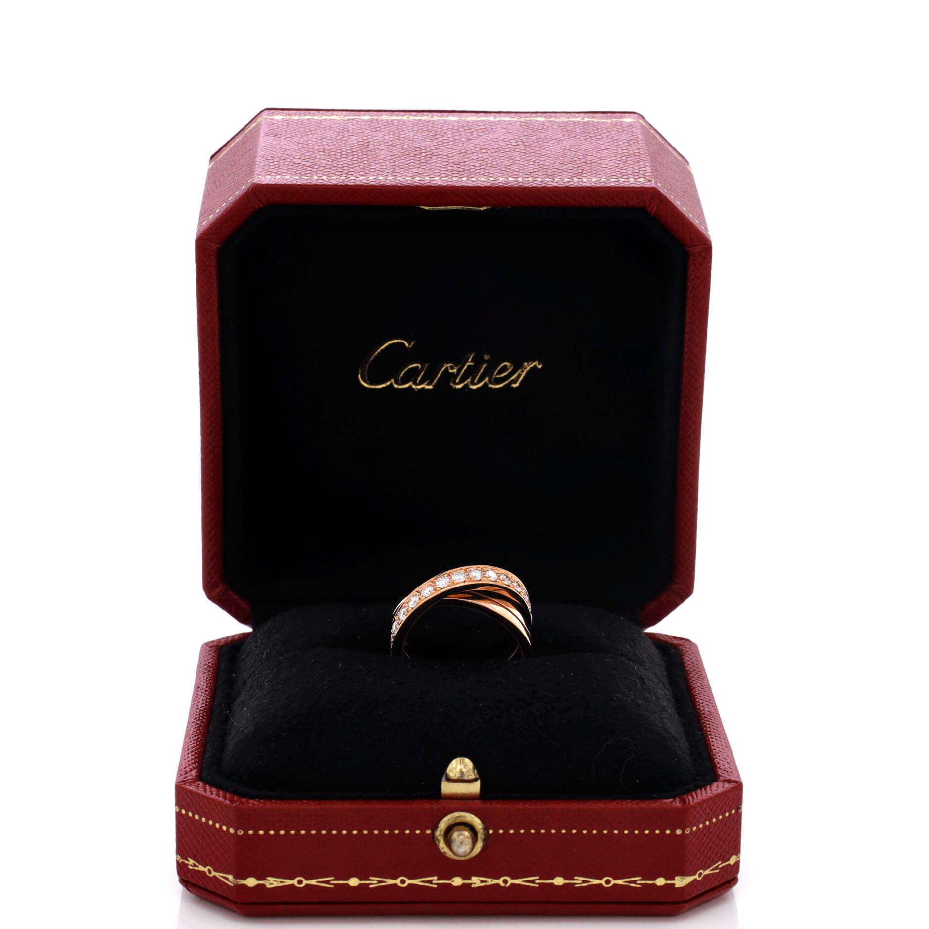 Etincelle de Cartier Crossover Ring 18K Rose Gold and Diamonds, Alternate, color, Metallic Gold