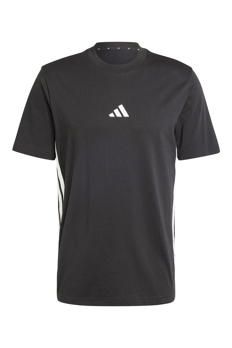 3-Stripes Cotton T-Shirt, Alternate, color, BLACK/WHIT