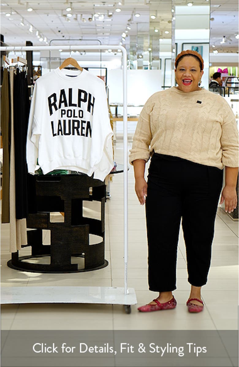 Satin Logo Cotton Blend Fleece Sweatshirt, sales video thumbnail