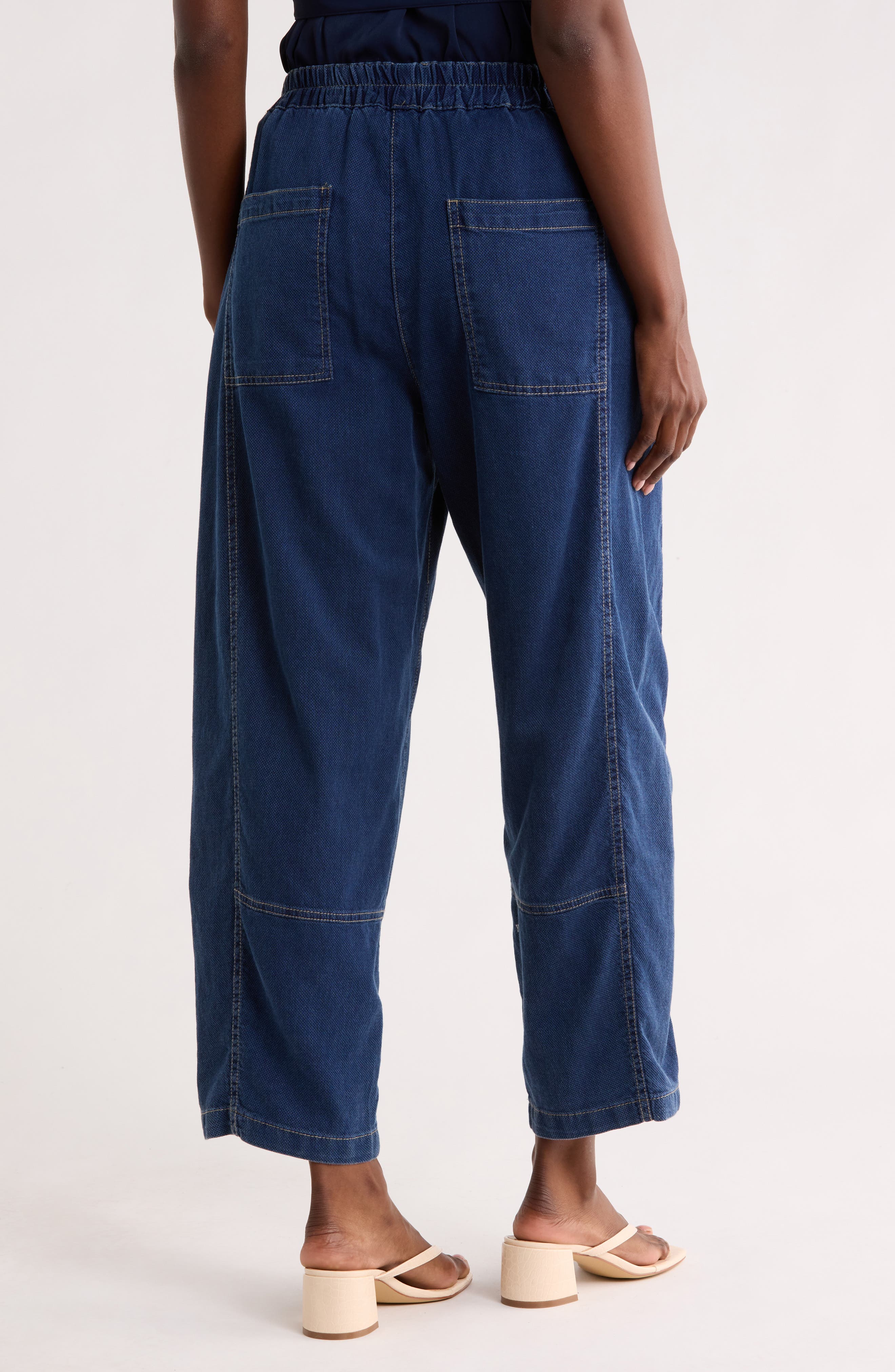 Pique Barrel Leg Ankle Pants - image 2