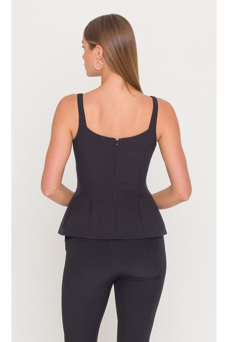 Sofia Crepe Peplum Top, Alternate, color, Black
