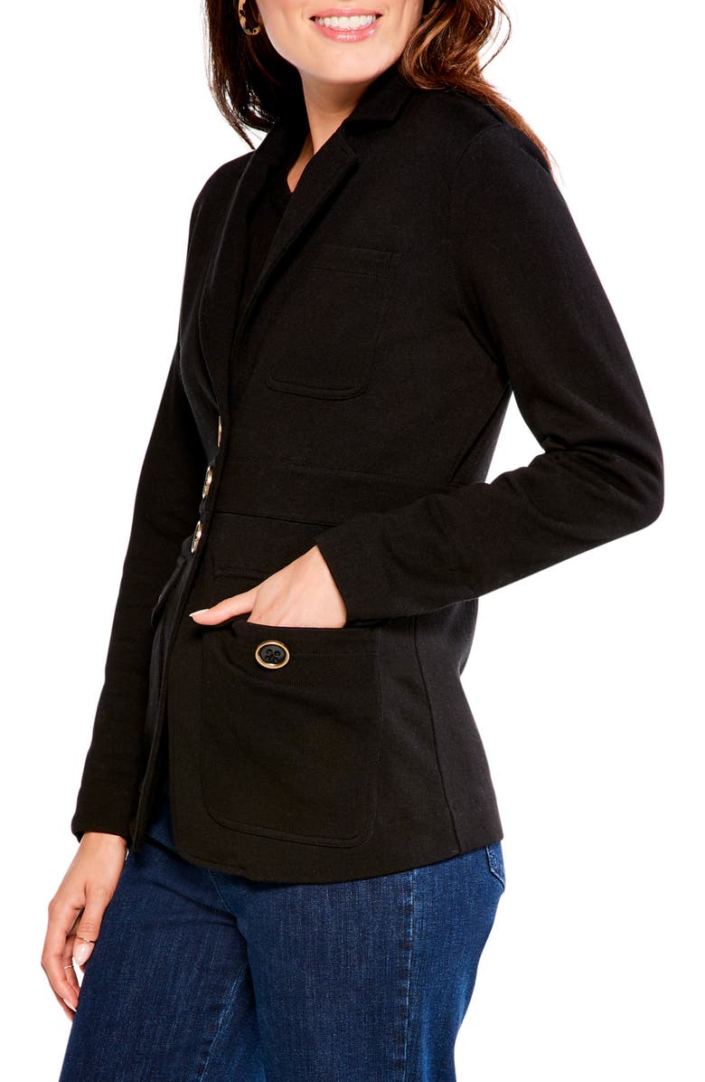 NIC+ZOE Editor Knit Blazer, Alternate, color, Black Onyx