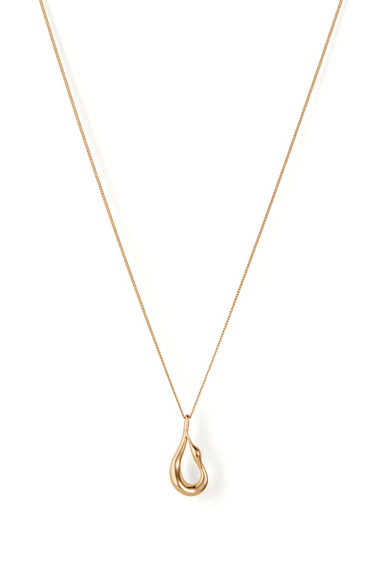 Mini Egret Pendent Necklace, Main, color, HIGH POLISH GOLD
