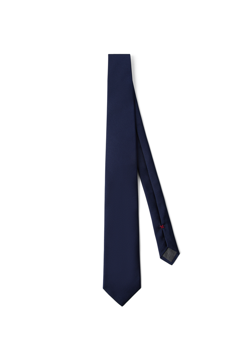 Silk twill tie, Main, color, Blue