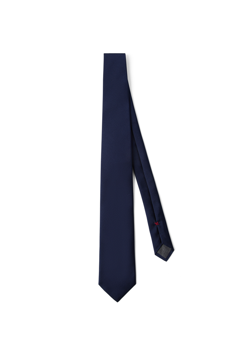 Brunello Cucinelli Silk twill tie, Main, color, Blue