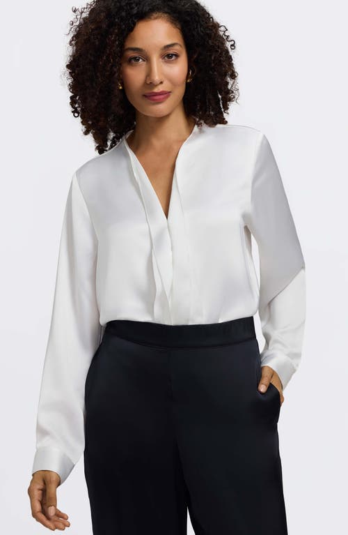 Foxcroft Rosale Ruffle Placket Button-up Shirt In Neutral