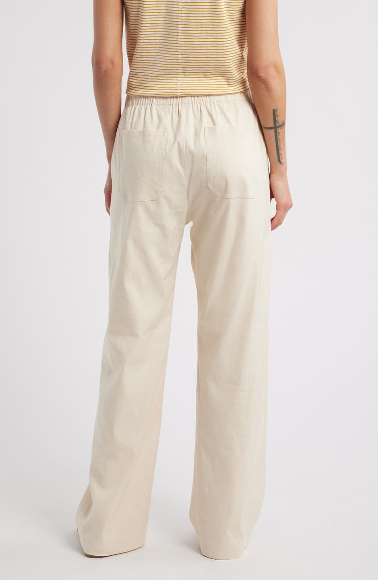 rag & bone Logan Drawstring Linen Blend Pants, Alternate, color, Ivory