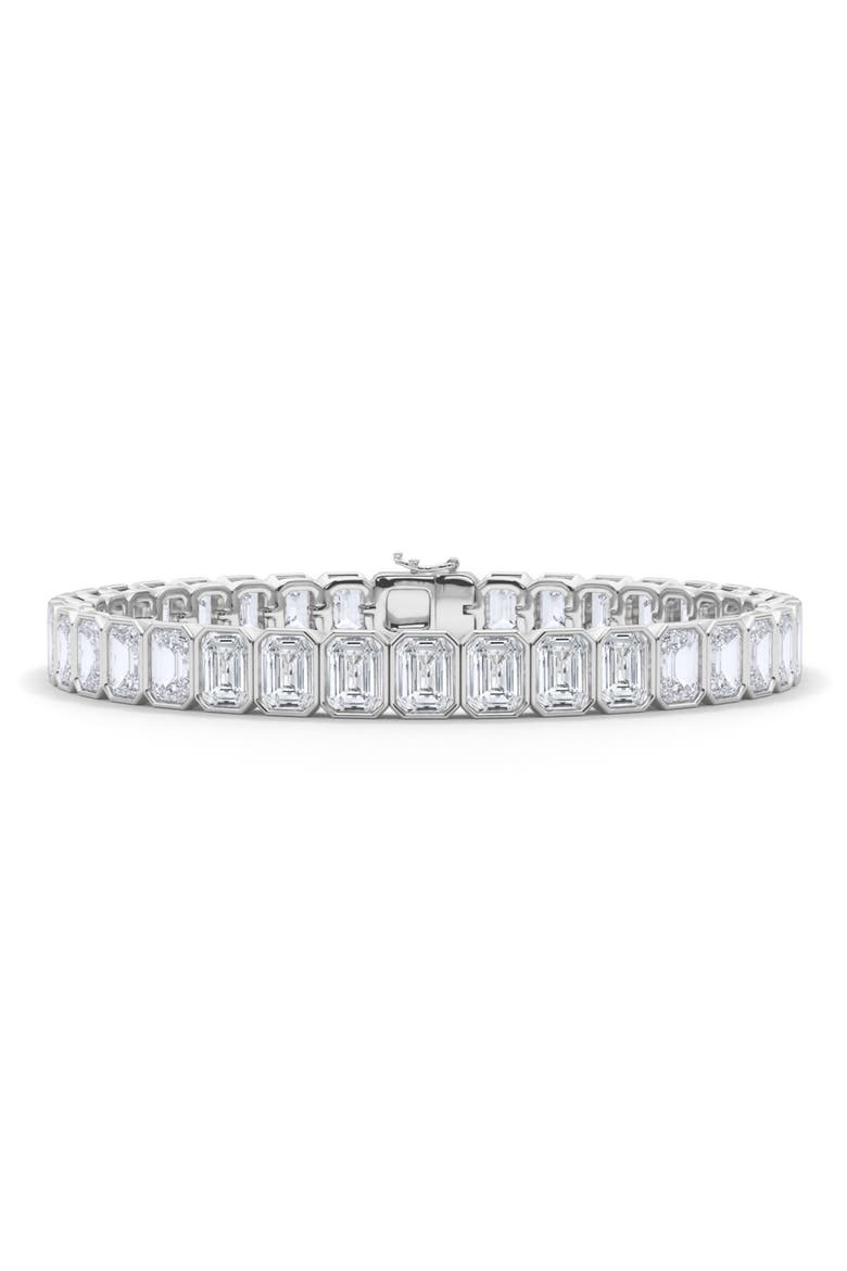 Emerald Cut Lab Created Diamond Tennis Bracelet, Alternate, color, 18K WHITE GOLD