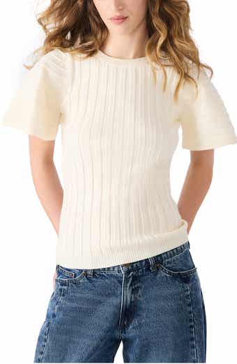 Steve Madden Allie Short Sleeve Rib Sweater