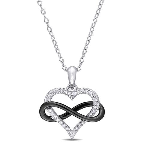Diamond Infinity Heart Pendant Necklace