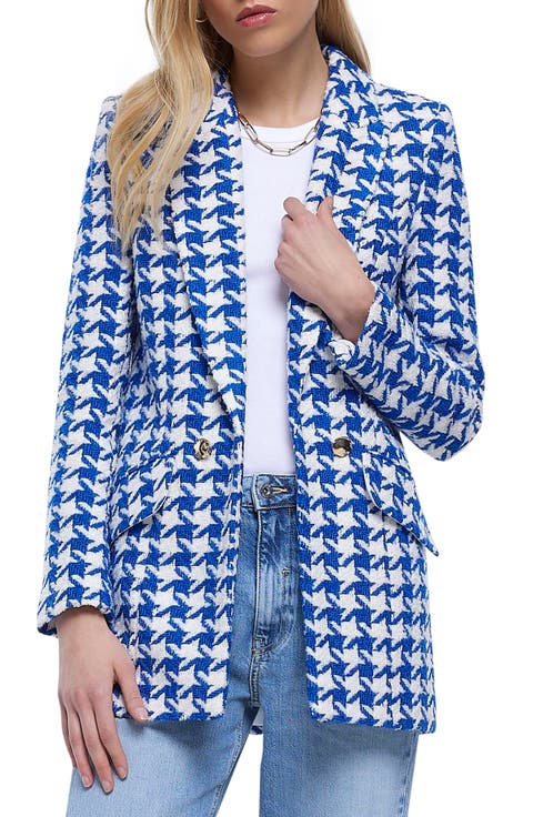 Houndstooth Bouclé Blazer