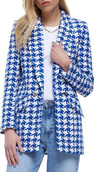 River Island Houndstooth Bouclé Blazer