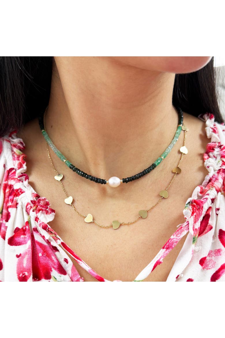 Emerald Ombre Bead Pearl Necklace, Alternate, color, Emerald