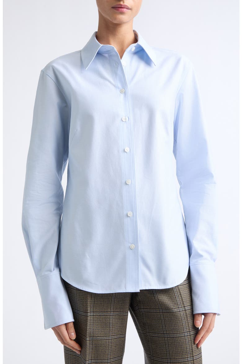 Drop Shoulder Fitted Cotton Shirt, Alternate, color, OXFORD BLUE MULTI