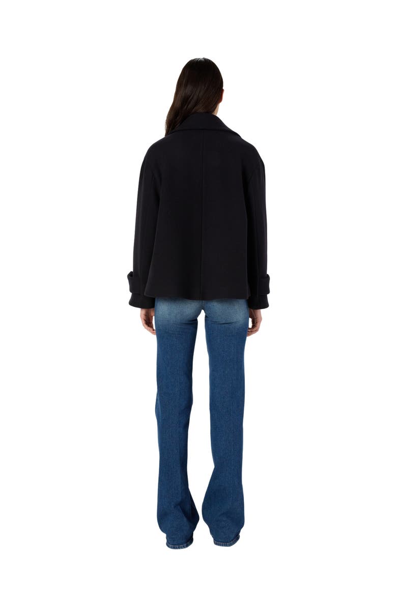 GERARD DAREL Mouna Double Breasted Cropped Peacoat, Alternate, color, Navy Blue