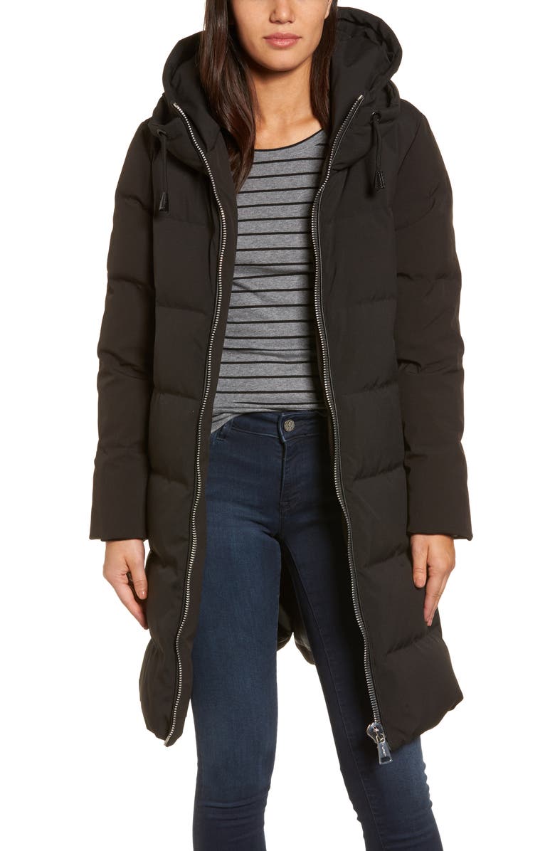 Donna Karan New York DKNY Channel Quilted Puffer Coat, Main, color, 