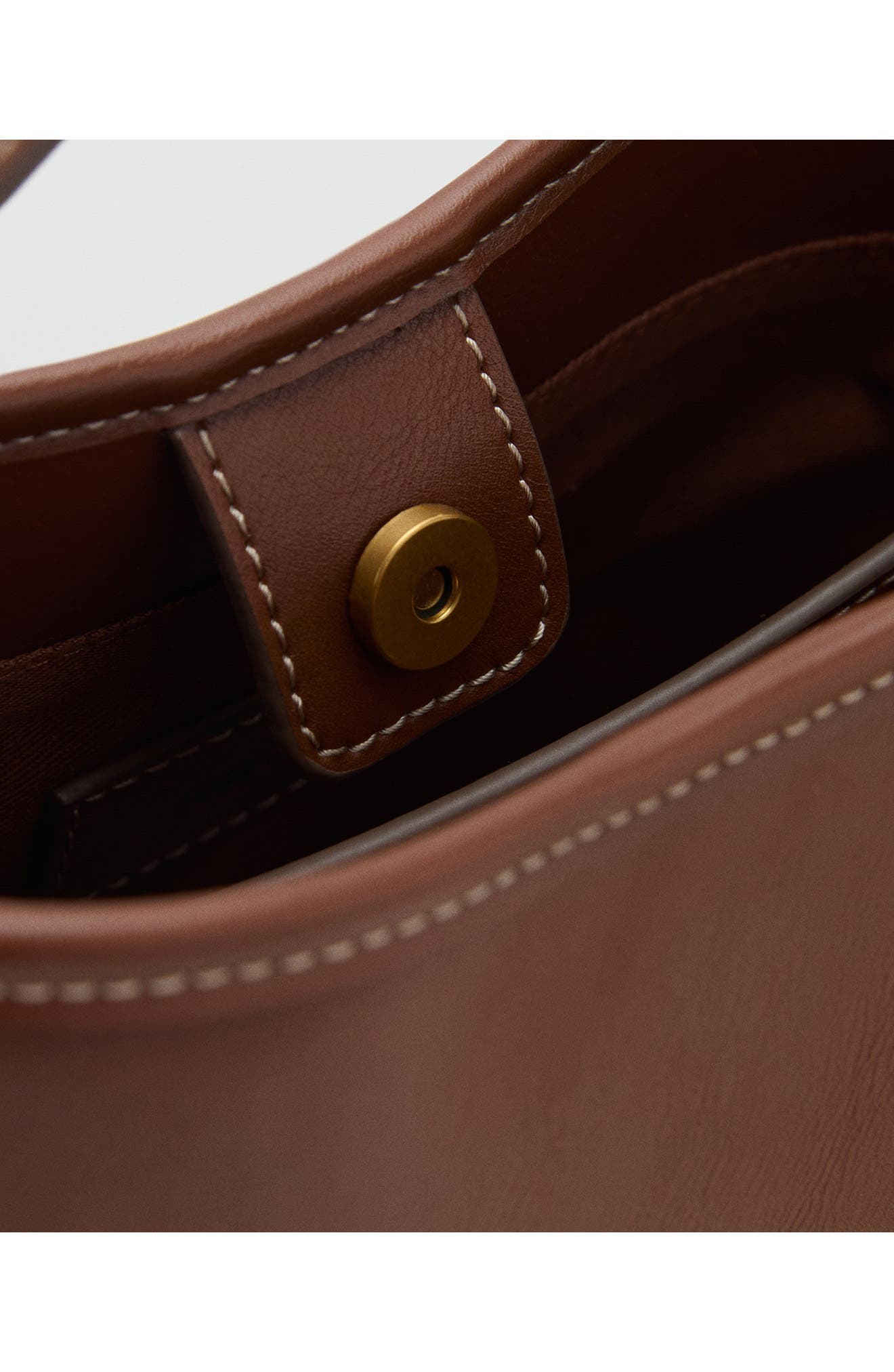 MANGO Small Bucket Bag, Alternate, color, Leather