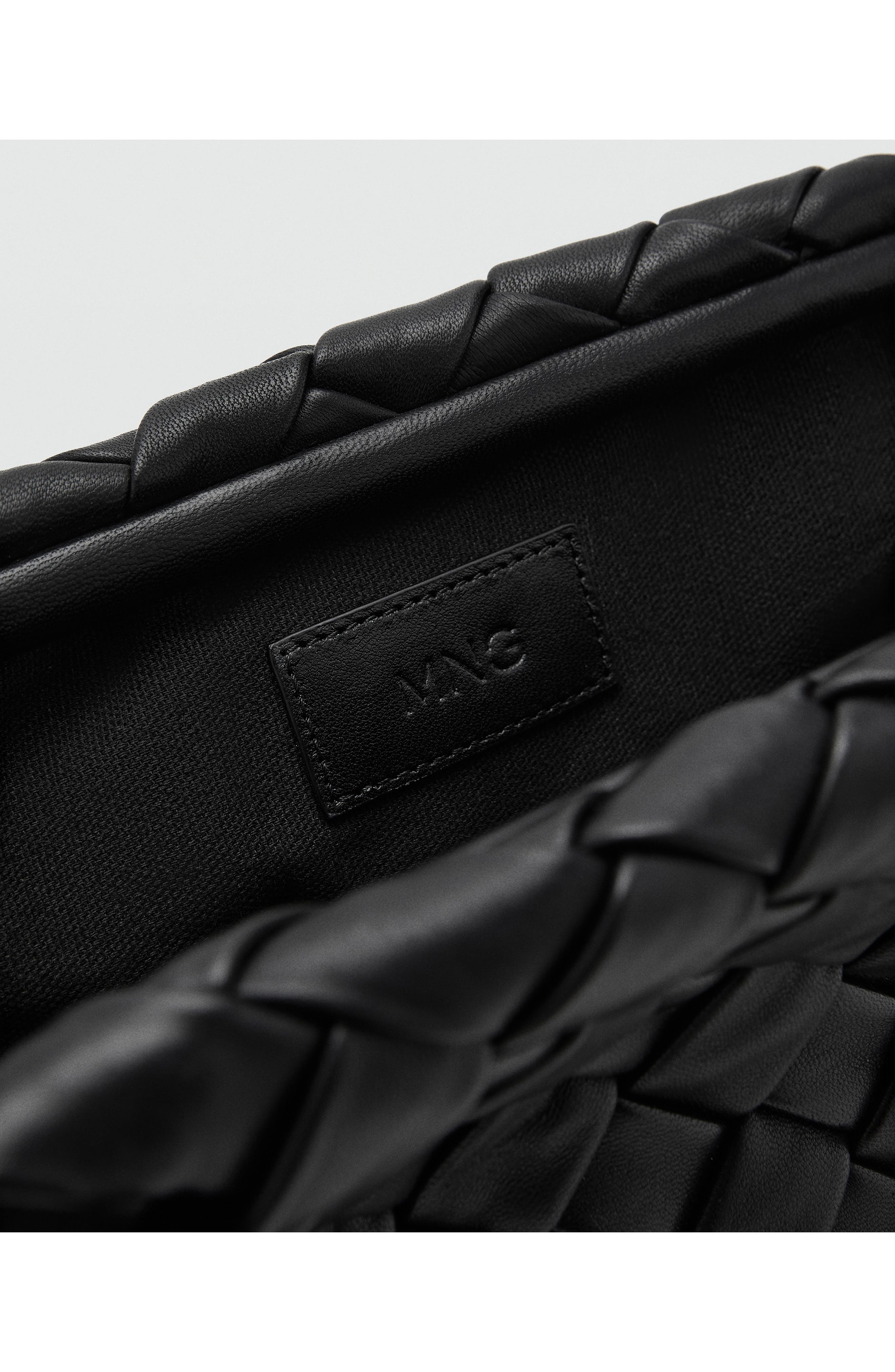 MANGO Braided Leather Shoulder Bag, Alternate, color, 