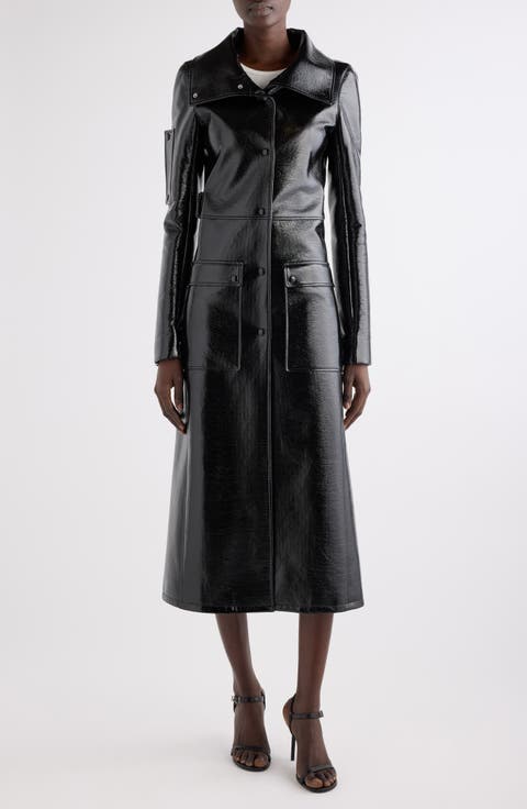 レザージャケット・コート COURREGES Women Outer 24A424CBL212VY0014 9999 Black Courreges Buckle Leather Biker Jacket | Neiman Marcus