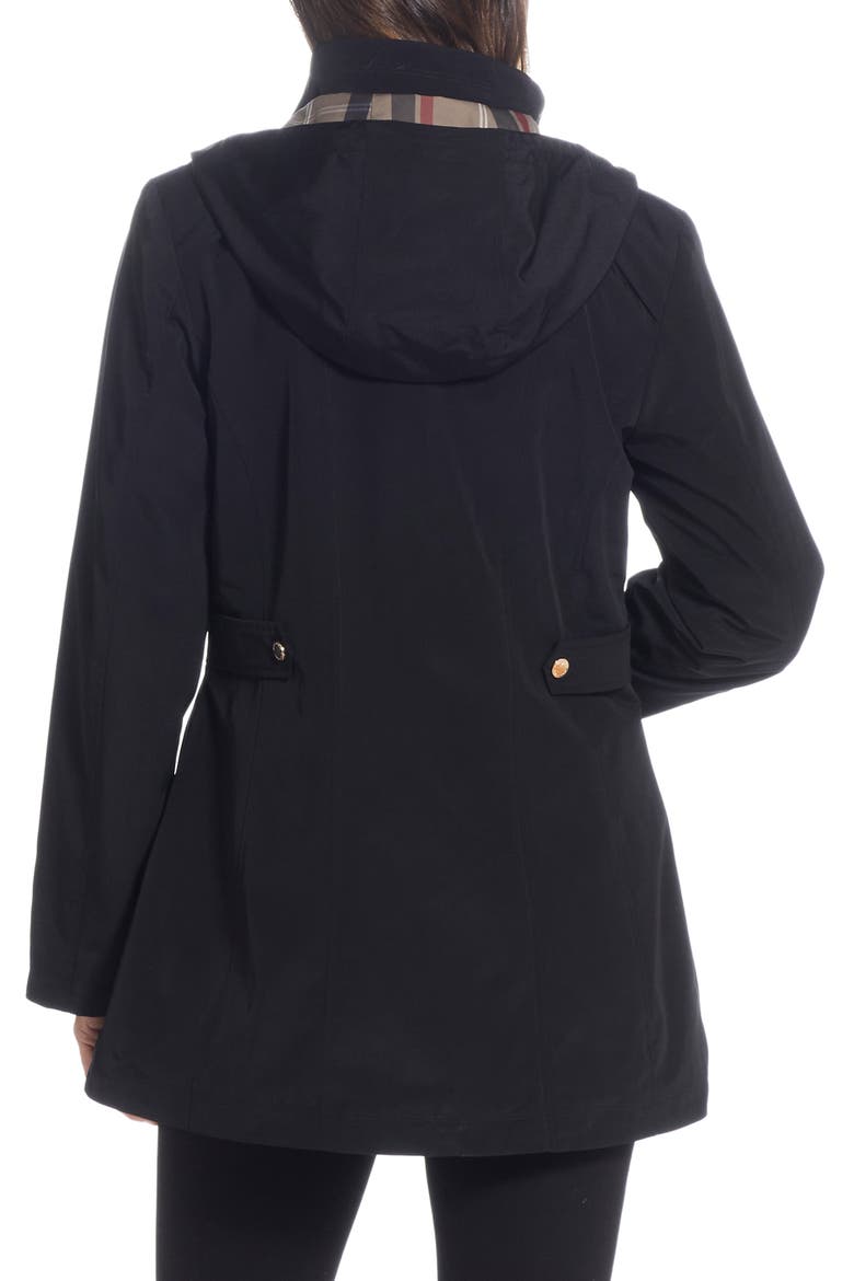 Water Resistant Zip Front Rain Jacket, Alternate, color, BLACK