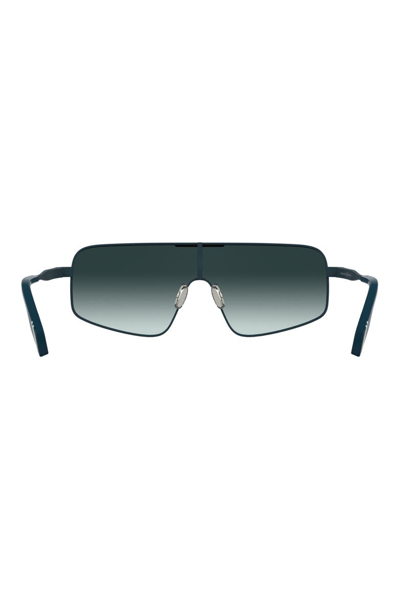 58mm Gradient Modified Rectangular Shield Sunglasses, Alternate, color, MATTE BLUE