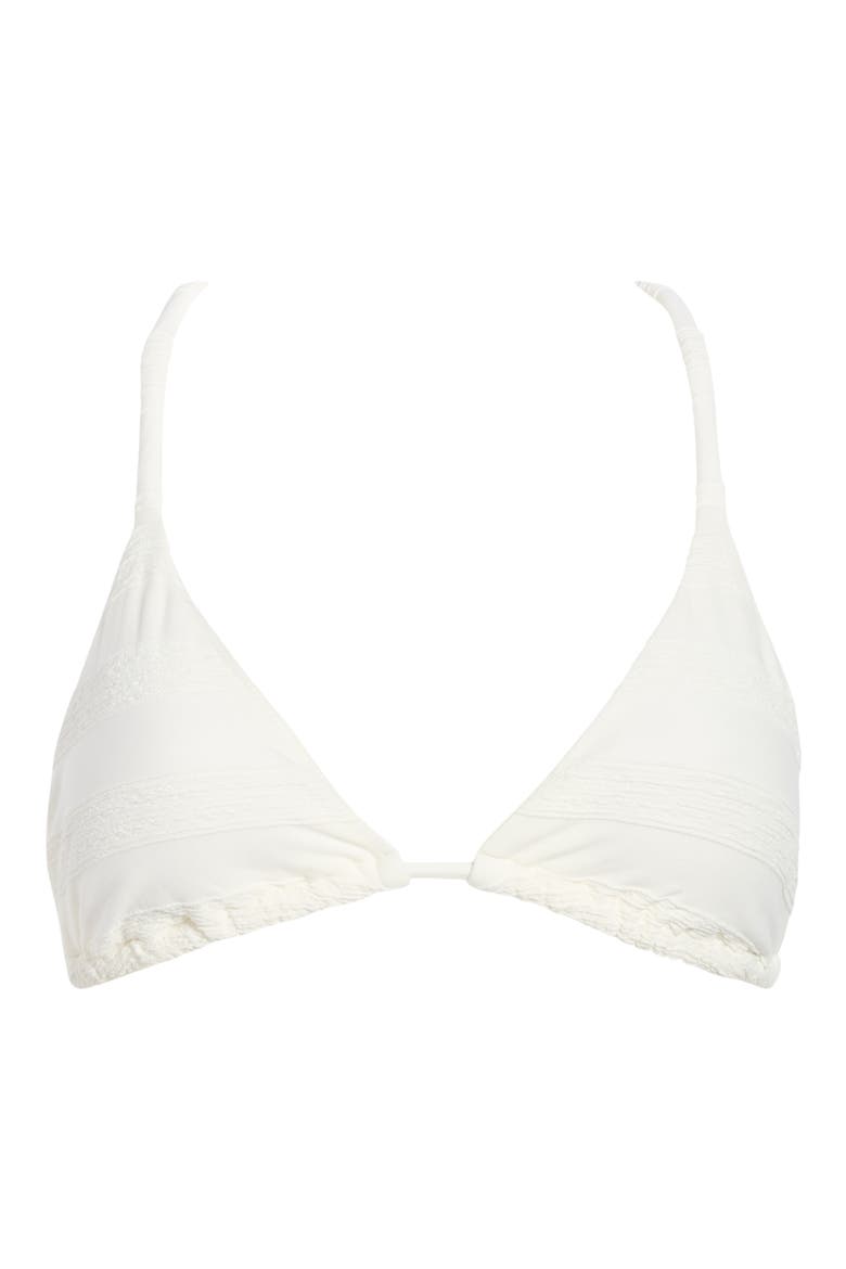 Leanne Solid Triangle Bikini Top, Alternate, color, WHITE