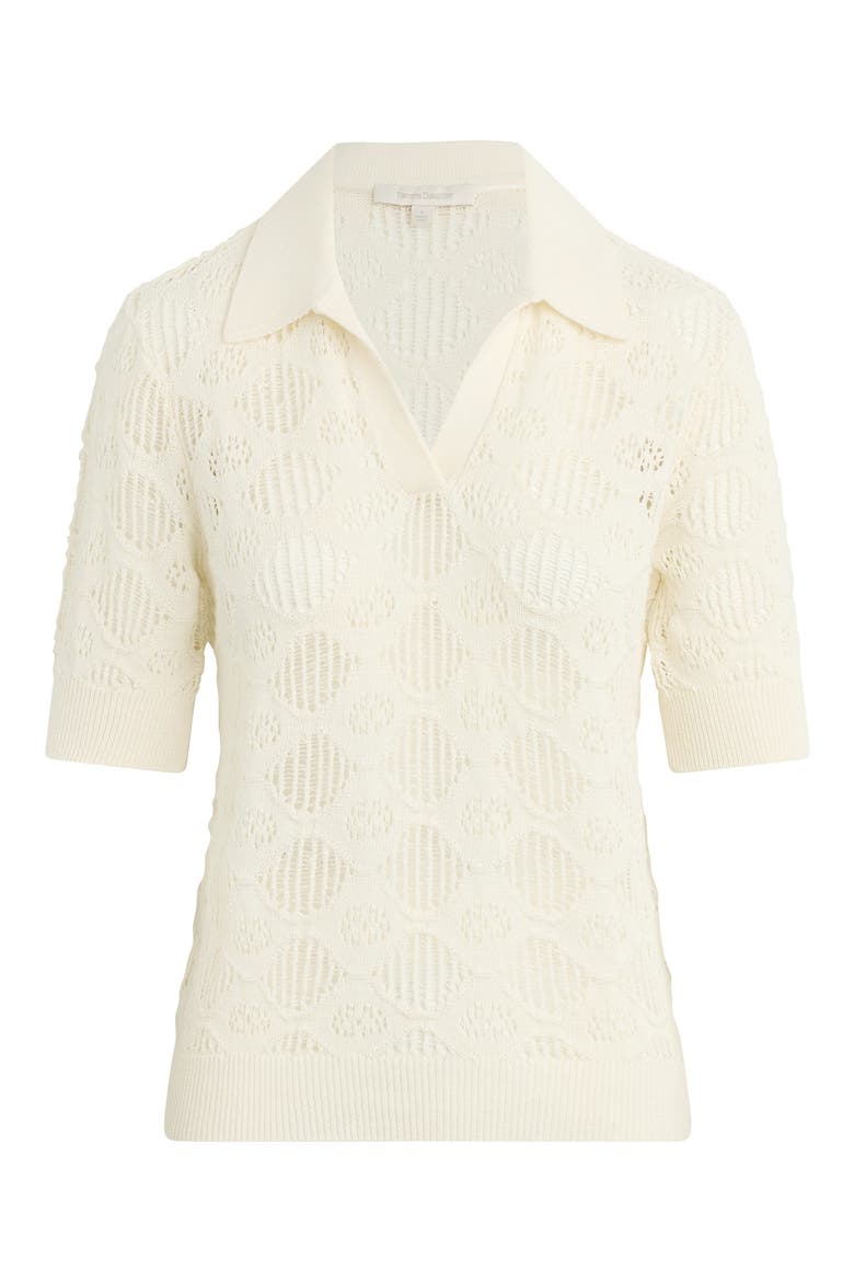 The Courtside Open Stitch Polo Sweater, Alternate, color, IVORY