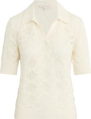 Favorite Daughter The Courtside Open Stitch Polo Sweater
