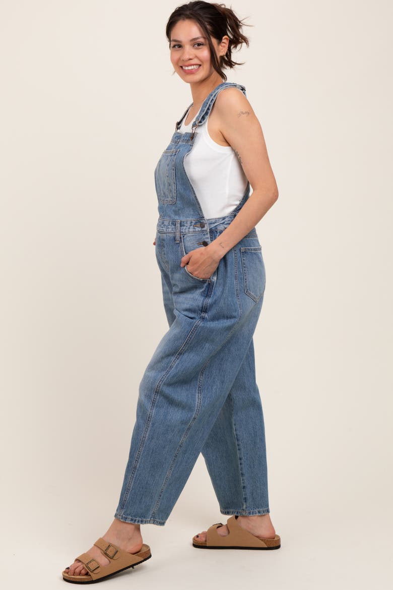 Barrel Leg Overalls, Alternate, color, Blue