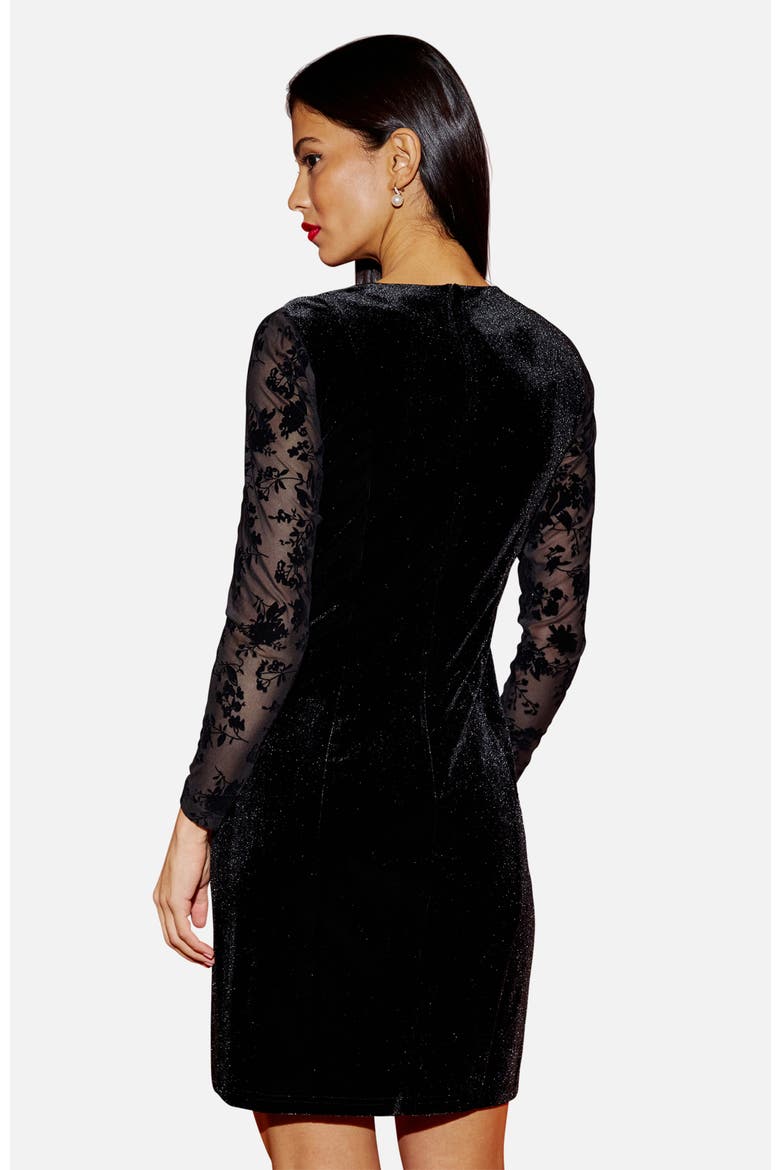 Fitted Velvet Dress, Alternate, color, Black