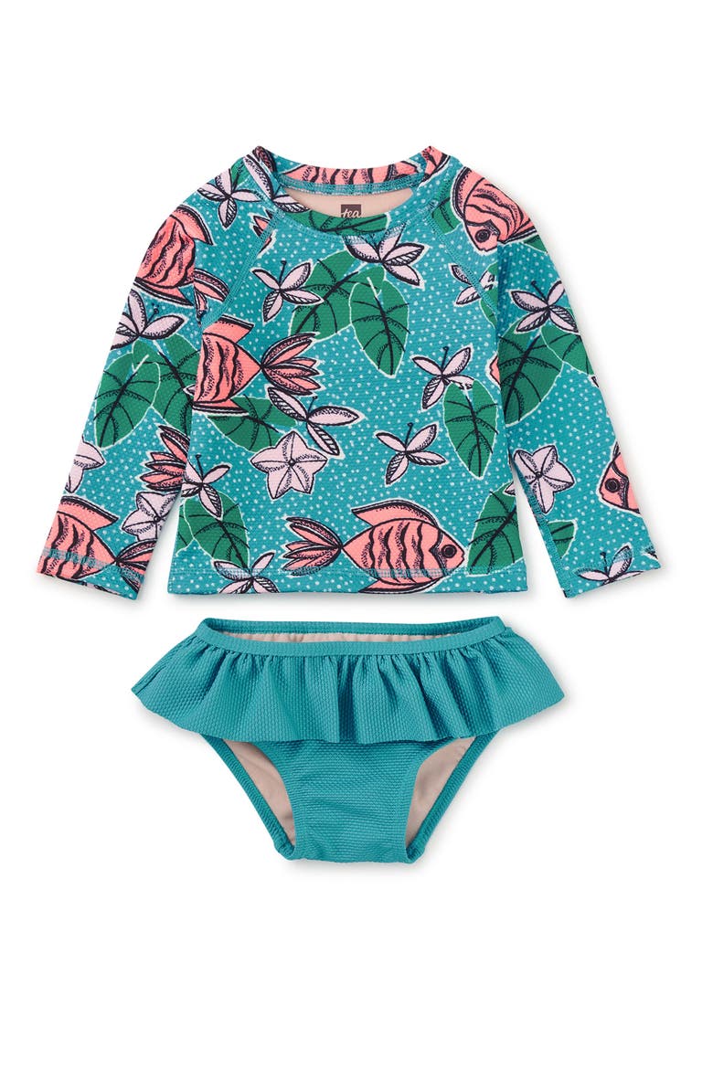 Rash Guard Baby Swim Set, Main, color, Brazilian Tropical Fish