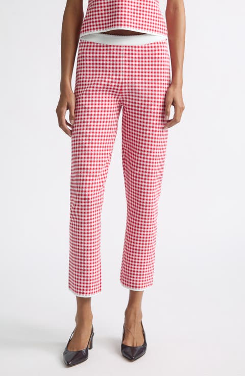 Micah Gingham High Waist Crop Flare Pants