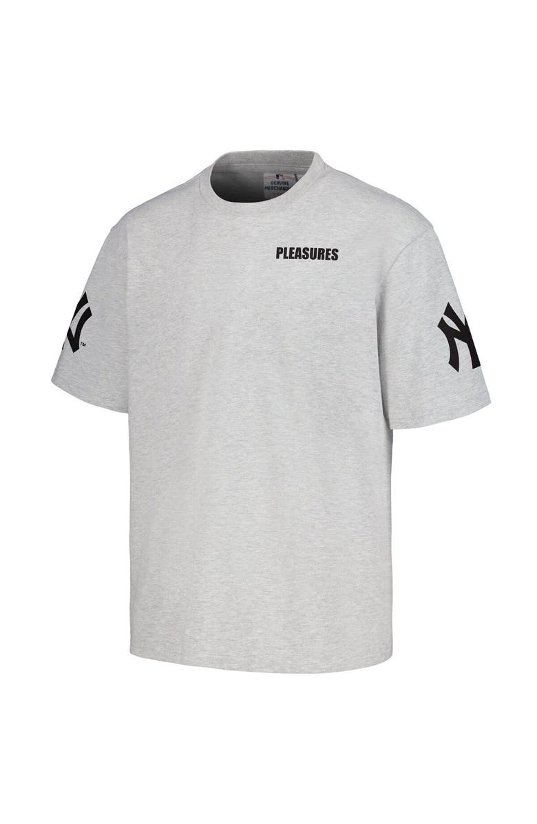 PLEASURES Men's PLEASURES Gray New York Yankees Team T-Shirt, Alternate, color,