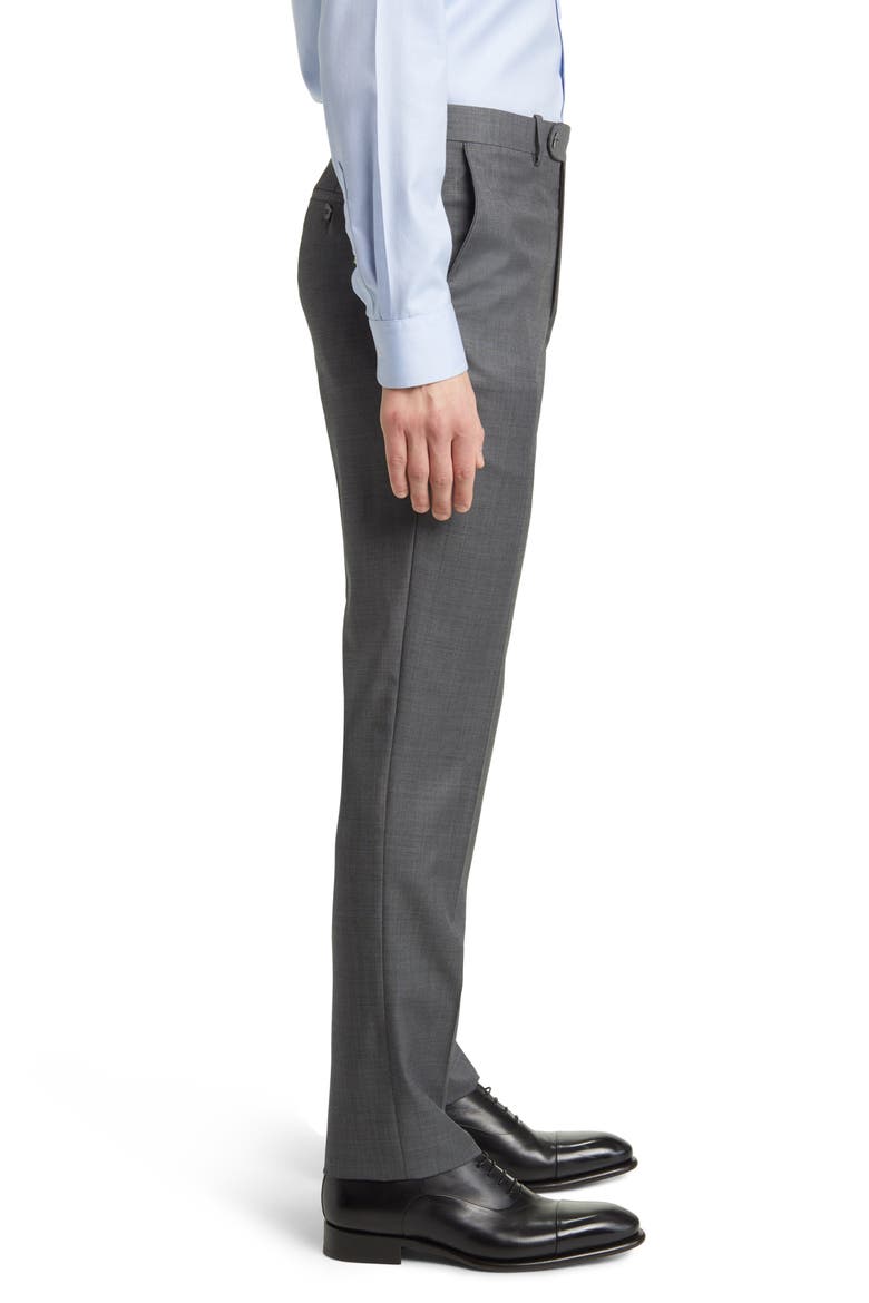 Harker Flat Front Wool Dress Pants, Alternate, color, CHARCOAL