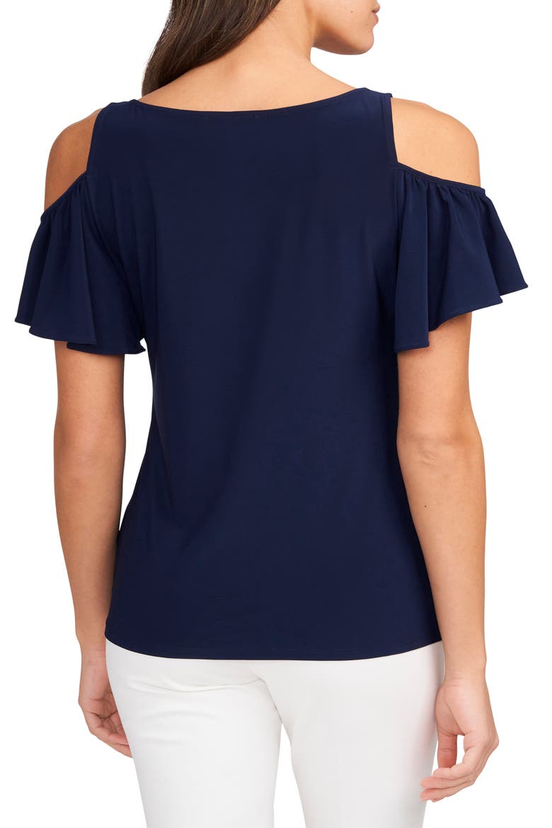 Cold Shoulder Top, Alternate, color, NAVY