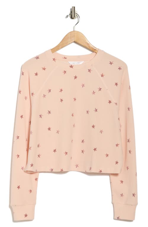 Honeydew Road Trip Long Sleeve Crop Pajama Top In Pink