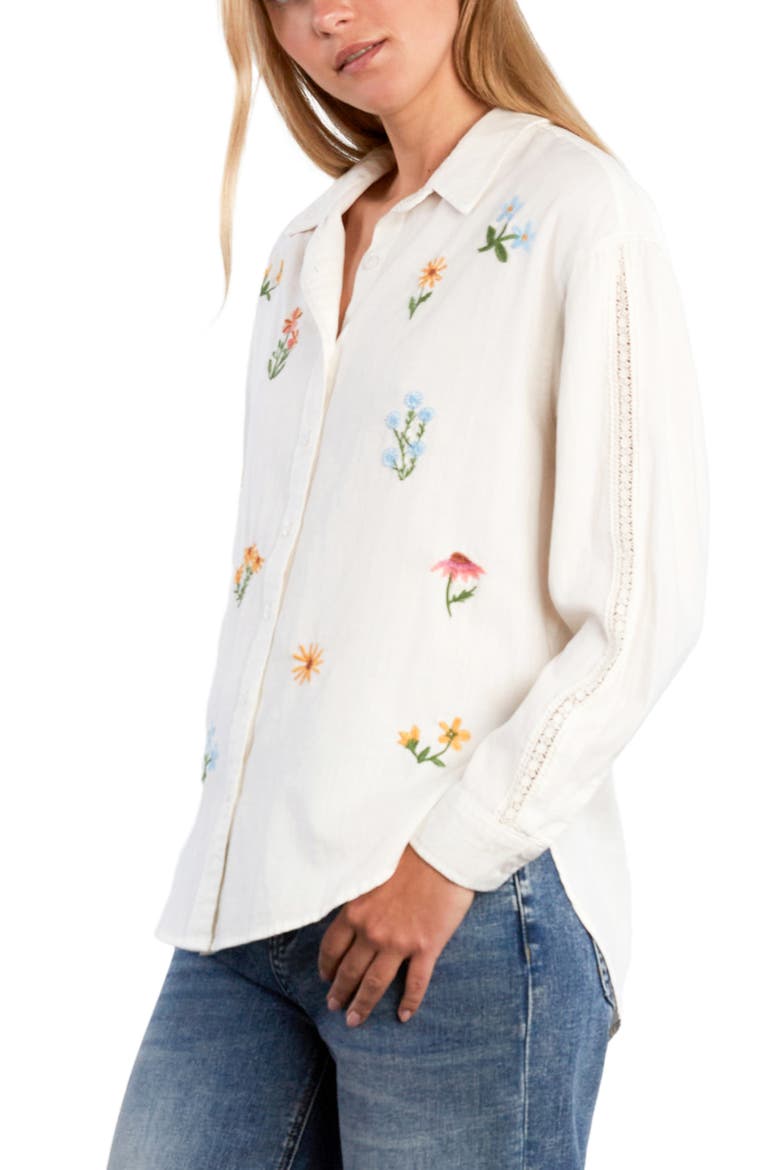 Wild Blossom Embroidered Shirt, Alternate, color, WHITE FLOWER