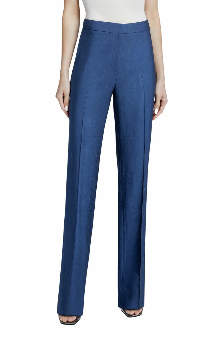 Santorelli AMARA Straight Leg Pant in Subtle Striped Twill, Alternate, color, 