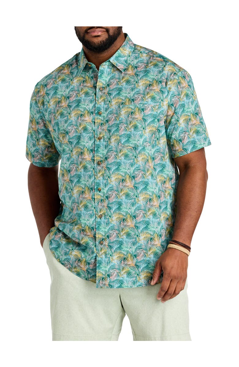 Oak Hill by DXL Big & Tall Palm Leaf Sport Shirt, Main, color, Multi