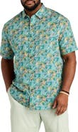 Oak Hill by DXL Big & Tall Palm Leaf Sport Shirt