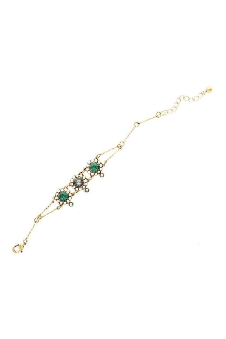 Anika Stone Bracelet, Main, color, BURNISHED GOLD / EMERALD
