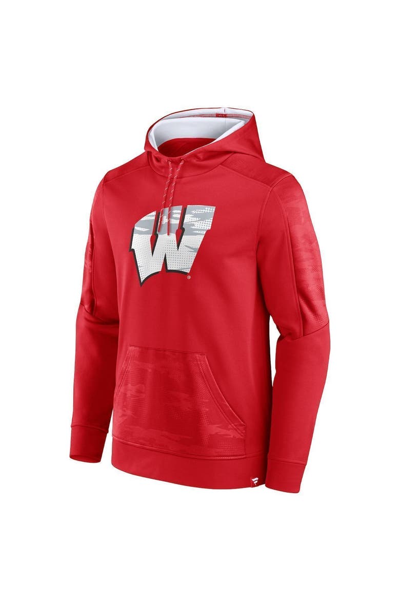 Men's Fanatics Branded Red Wisconsin Badgers On The Ball Pullover Hoodie, Alternate, color, Red
