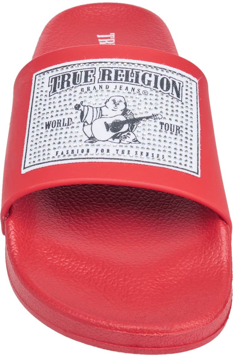 True Religion Kendra Pool Slide, Alternate, color, Red