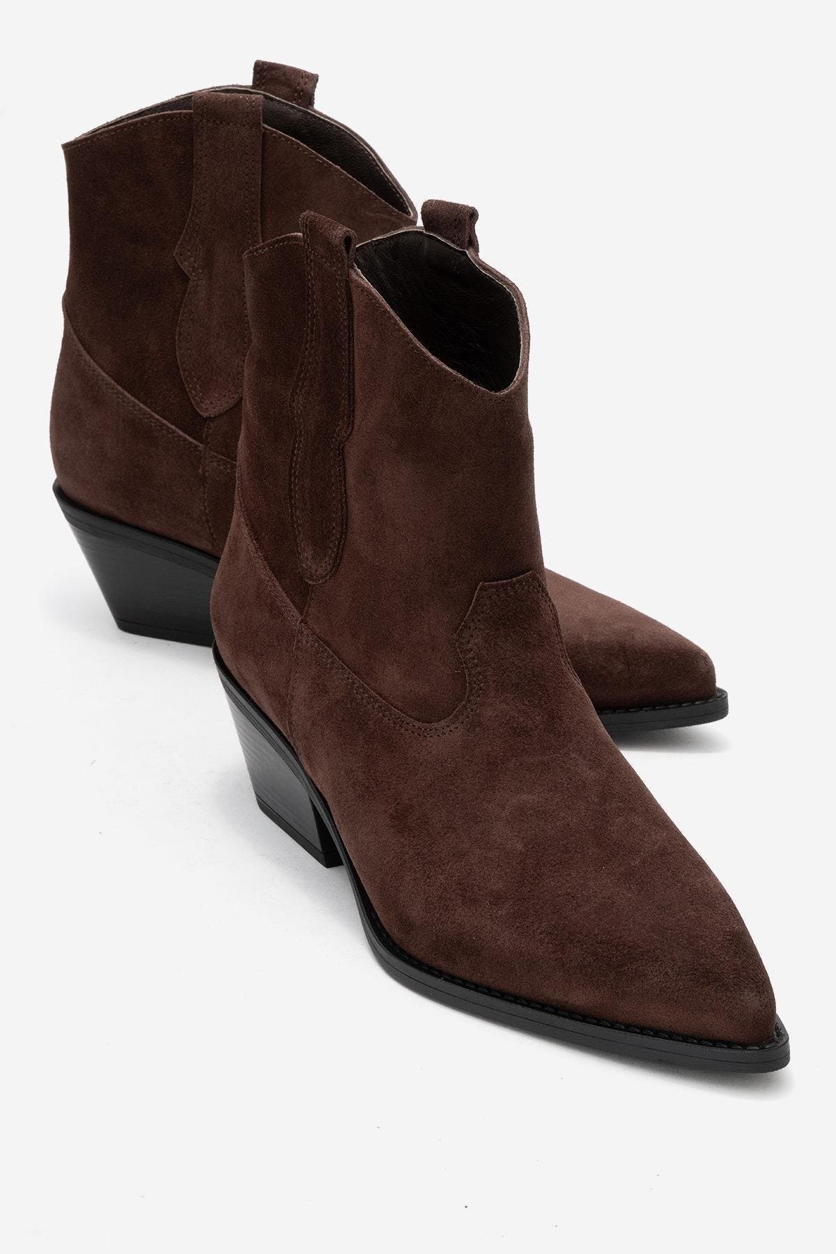 Elia Leather Western Boot, Alternate, color, Brown Suede