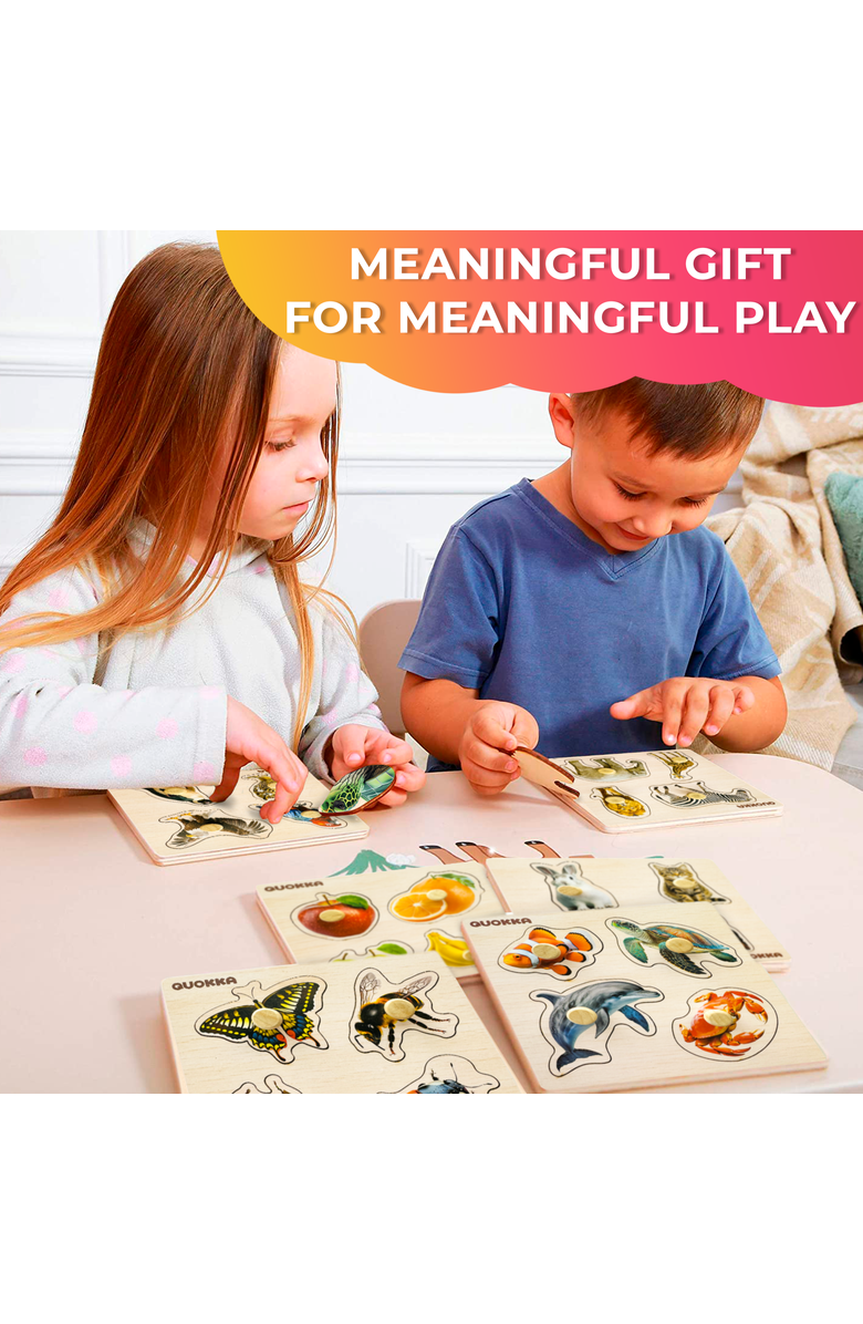 Quokka Wooden Puzzle Board Set for Toddlers, Alternate, color, Animals And Birds