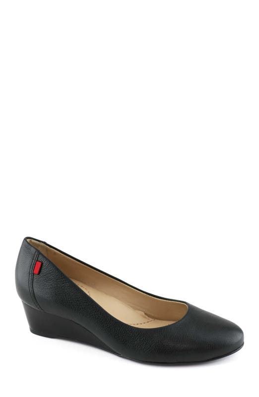Marc Joseph New York Prospect Leather Wedge Pump, Main, color, Black Napa Soft