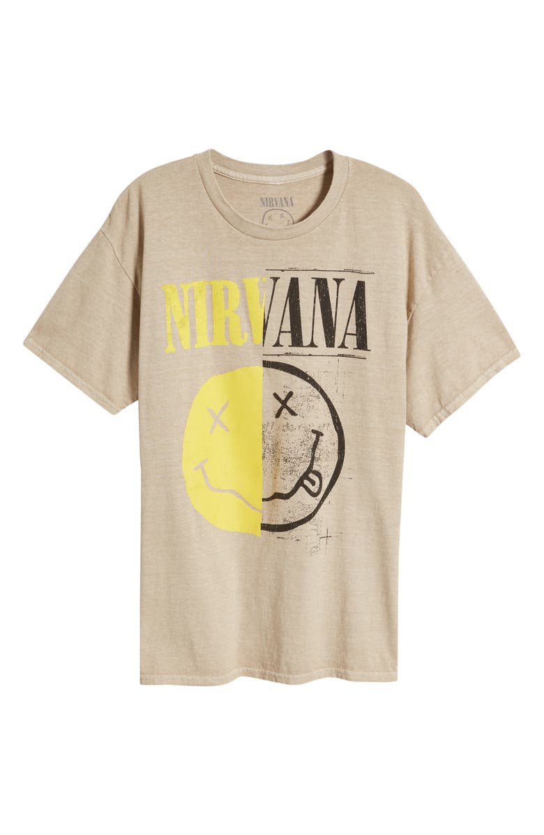 Merch Traffic Nirvana Split Smiley Graphic T-Shirt, Alternate, color, 