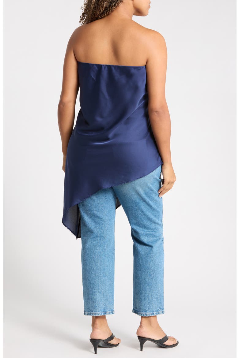 Asymmetric Strapless Tunic Top, Alternate, color, NAVY