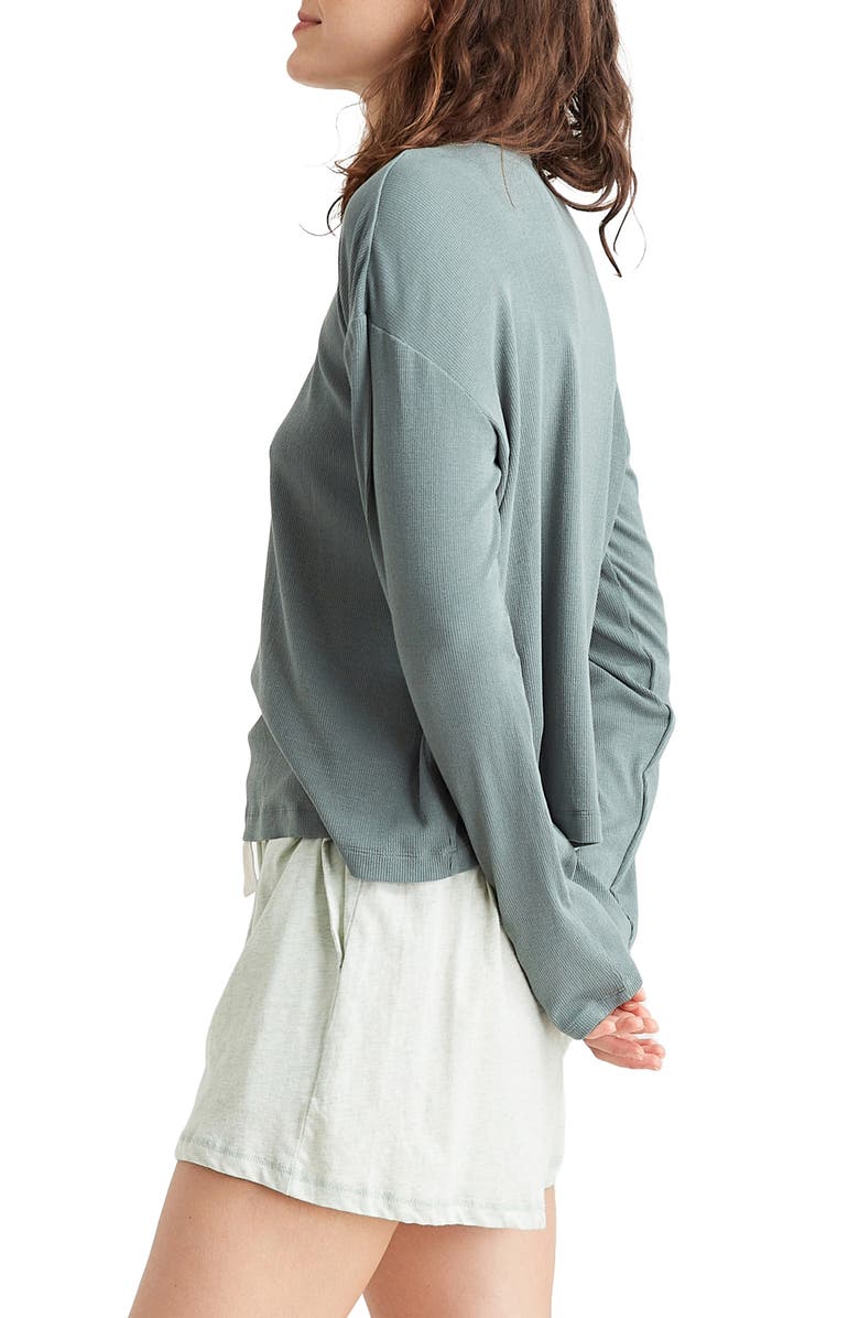 Papinelle Luxe Rib Long Sleeve Pajama Shirt, Alternate, color,